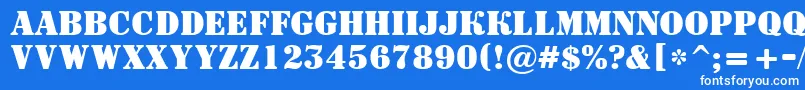 Шрифт ASignboardtitulBold – белые шрифты на синем фоне