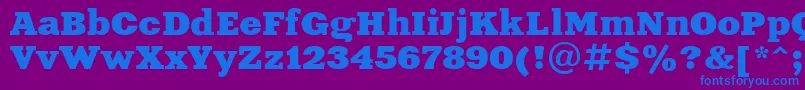 Шрифт Aardvark – синие шрифты на фиолетовом фоне
