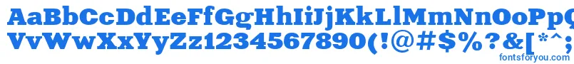 Aardvark-fontti – siniset fontit valkoisella taustalla