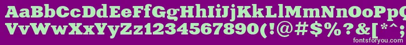 Aardvark Font – Green Fonts on Purple Background