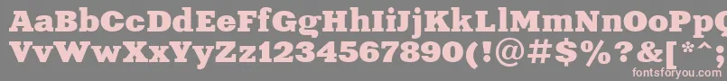 Aardvark-fontti – vaaleanpunaiset fontit harmaalla taustalla