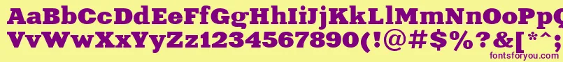 Aardvark-fontti – violetit fontit keltaisella taustalla
