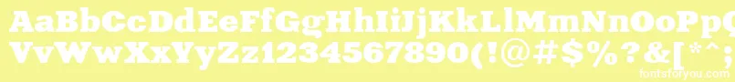 Aardvark-fontti – valkoiset fontit keltaisella taustalla