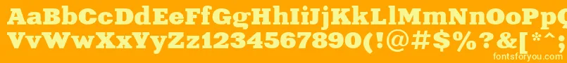 Aardvark Font – Yellow Fonts on Orange Background