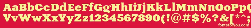 Aardvark-fontti – keltaiset fontit punaisella taustalla