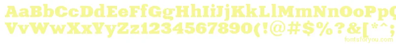 Aardvark-fontti – keltaiset fontit valkoisella taustalla