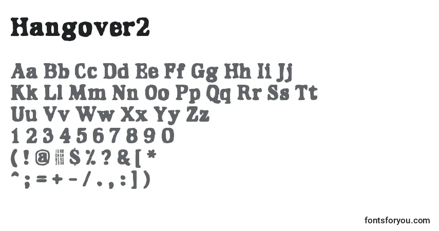 Schriftart Hangover2 – Alphabet, Zahlen, spezielle Symbole