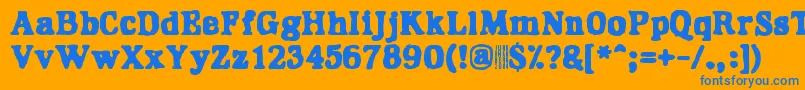 Hangover2 Font – Blue Fonts on Orange Background