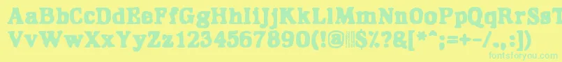 Hangover2 Font – Green Fonts on Yellow Background