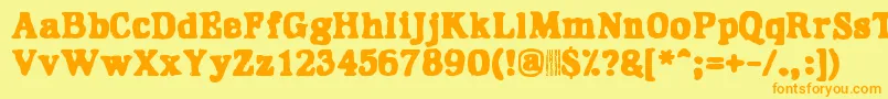 Hangover2 Font – Orange Fonts on Yellow Background