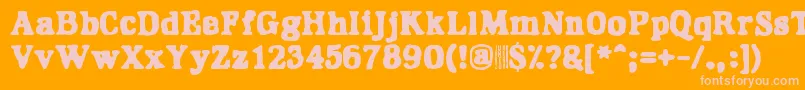 Hangover2 Font – Pink Fonts on Orange Background