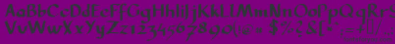 フォントLlcarg – 紫の背景に黒い文字