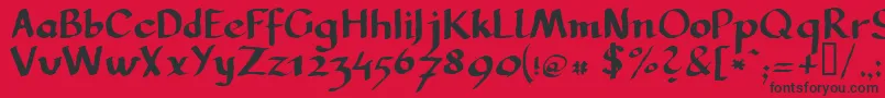 Llcarg Font – Black Fonts on Red Background
