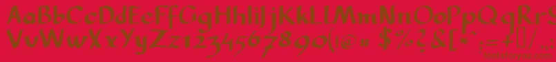 Llcarg Font – Brown Fonts on Red Background