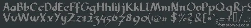 フォントLlcarg – 黒い背景に灰色の文字