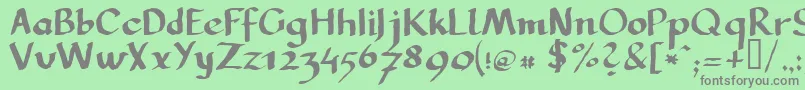 フォントLlcarg – 緑の背景に灰色の文字