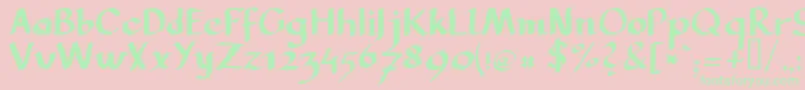 Llcarg Font – Green Fonts on Pink Background