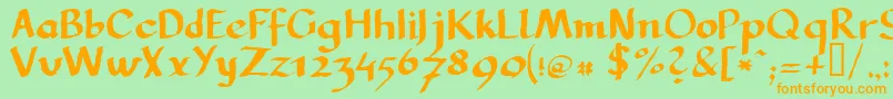 Llcarg Font – Orange Fonts on Green Background