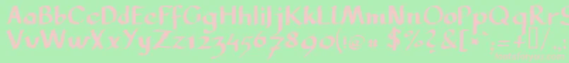 Llcarg Font – Pink Fonts on Green Background