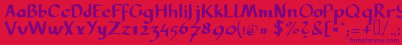 Llcarg Font – Purple Fonts on Red Background