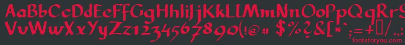 Llcarg Font – Red Fonts on Black Background