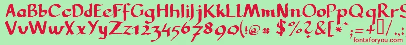 Llcarg Font – Red Fonts on Green Background