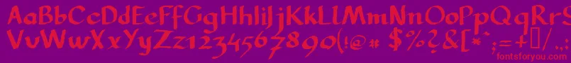 Llcarg Font – Red Fonts on Purple Background