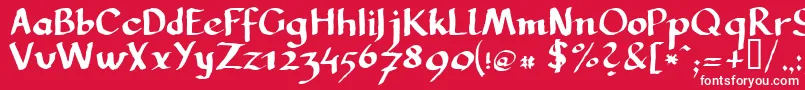 Llcarg Font – White Fonts on Red Background