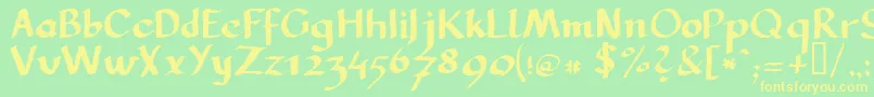 Llcarg Font – Yellow Fonts on Green Background