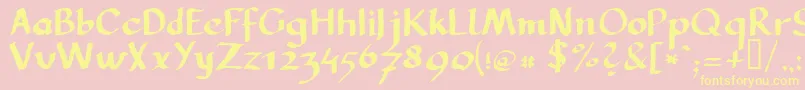 Llcarg Font – Yellow Fonts on Pink Background