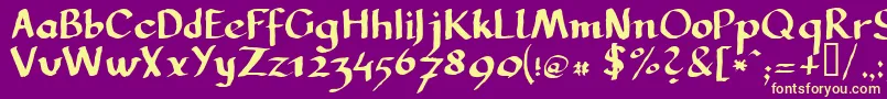 Llcarg Font – Yellow Fonts on Purple Background