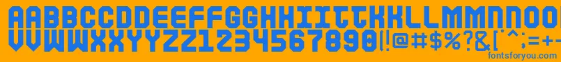 Coe Font – Blue Fonts on Orange Background