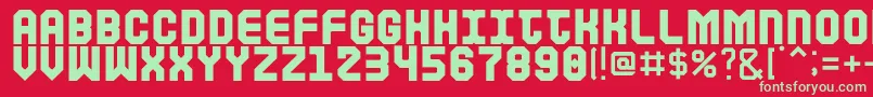 フォントCoe – 赤い背景に緑の文字