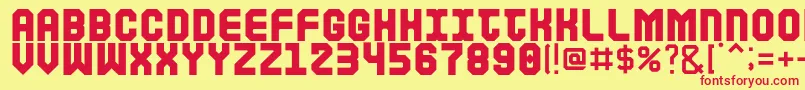 Coe Font – Red Fonts on Yellow Background