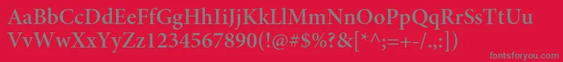 MinionproSemiboldsubh Font – Gray Fonts on Red Background