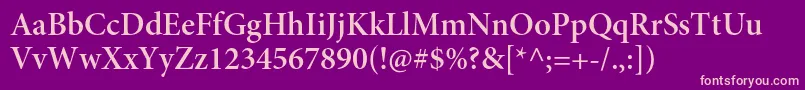 MinionproSemiboldsubh Font – Pink Fonts on Purple Background