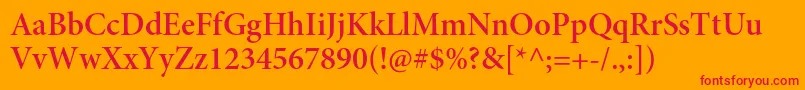 MinionproSemiboldsubh Font – Red Fonts on Orange Background