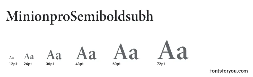 Размеры шрифта MinionproSemiboldsubh