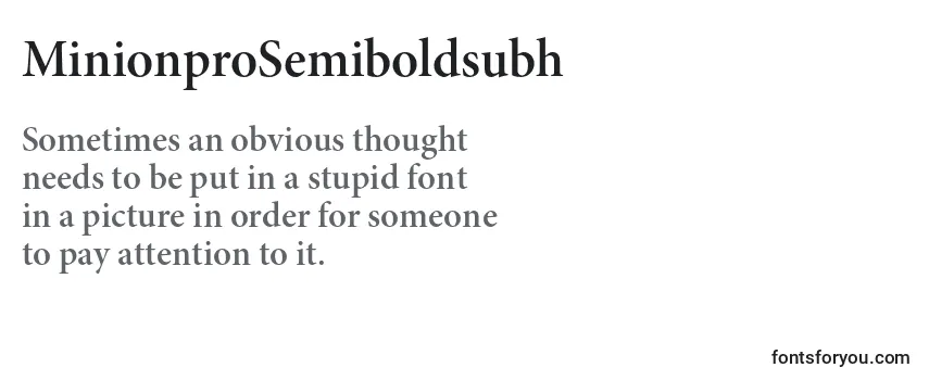 Review of the MinionproSemiboldsubh Font
