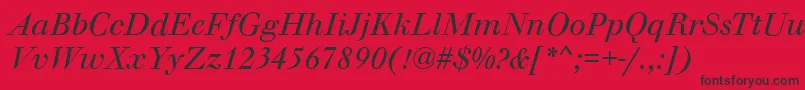 WalbaumOriginalItalic Font – Black Fonts on Red Background