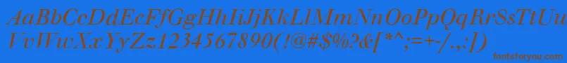 More about WalbaumOriginalItalic Font WalbaumOriginalItalic Font – Brown Fonts on Blue Background