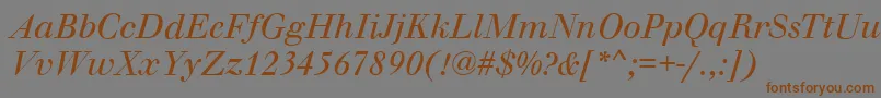 WalbaumOriginalItalic Font – Brown Fonts on Gray Background