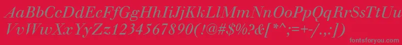 Czcionka WalbaumOriginalItalic – szare czcionki na czerwonym tle