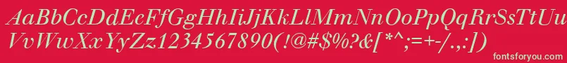 Шрифт WalbaumOriginalItalic – зелёные шрифты на красном фоне