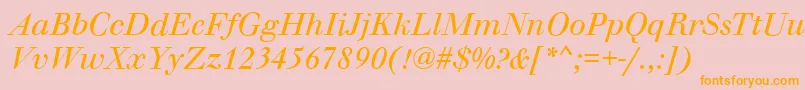 WalbaumOriginalItalic Font – Orange Fonts on Pink Background