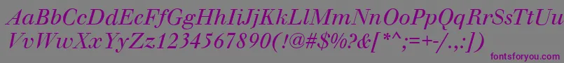 WalbaumOriginalItalic-Schriftart – Violette Schriften auf grauem Hintergrund