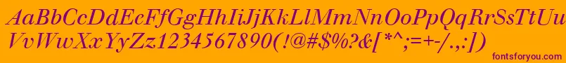 WalbaumOriginalItalic Font – Purple Fonts on Orange Background