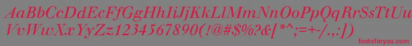 Шрифт WalbaumOriginalItalic – красные шрифты на сером фоне