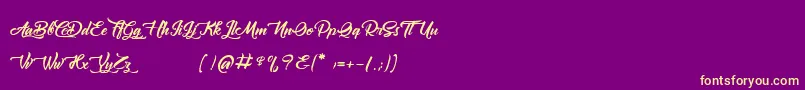 Amontillados Font – Yellow Fonts on Purple Background