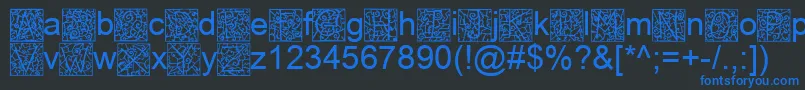 IronglassDropcaps Font – Blue Fonts on Black Background